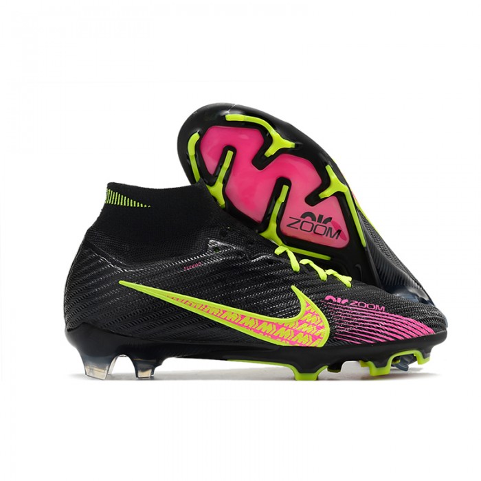 Air Zoom Mercurial Superfly IX Elite FG High Soccer Shoes-Black/Green-7942182