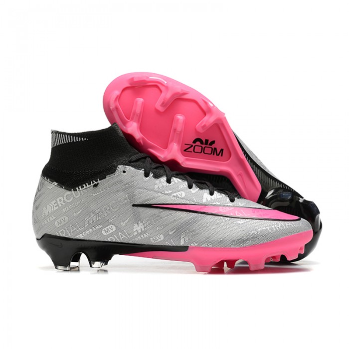 Air Zoom Mercurial Superfly IX Elite FG High Soccer Shoes-Grey/Black-3069582