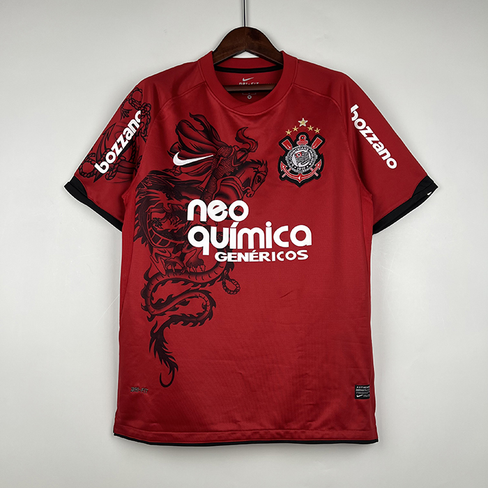 Retro 11/12 Corinthians Third Away Red Jersey Kit short sleeve-1904116
