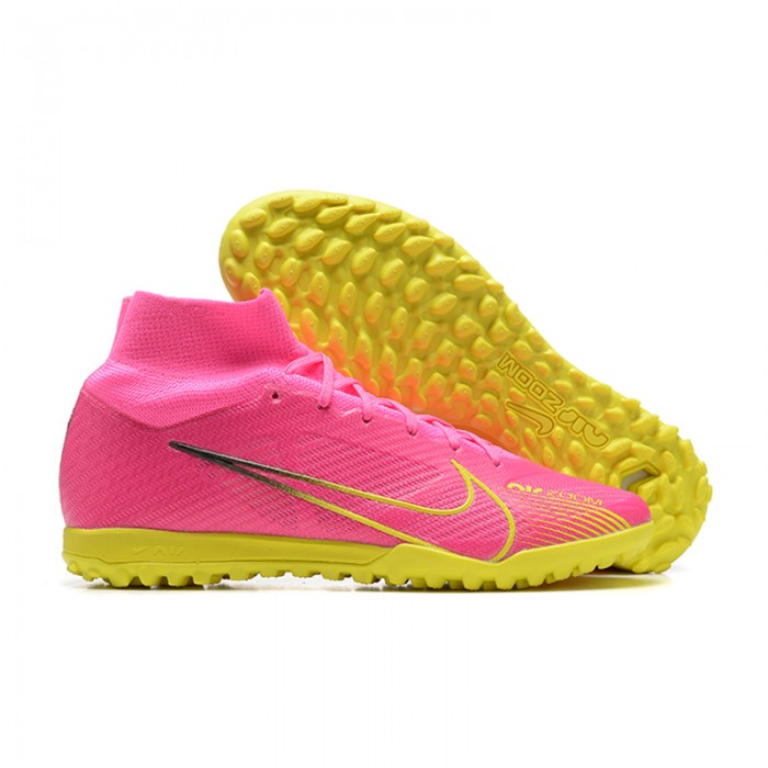 Superfly 8 Academy TF High Soccer Shoes-Pink/Yellow-7810303