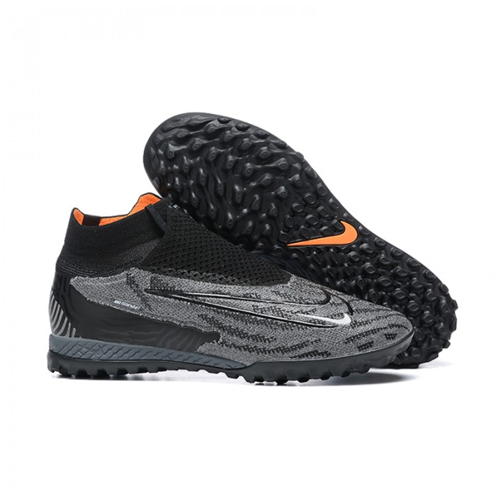 Phantom GX Elite DF Link TF High Soccer Shoes-Gray/Black-7616646