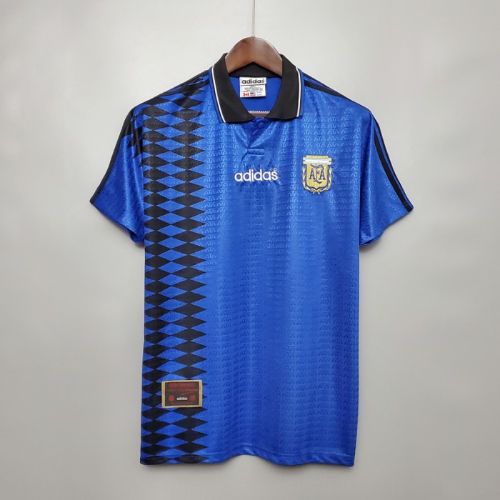Retro 1994 Argentina Away Blue Jersey Kit short sleeve-7734771