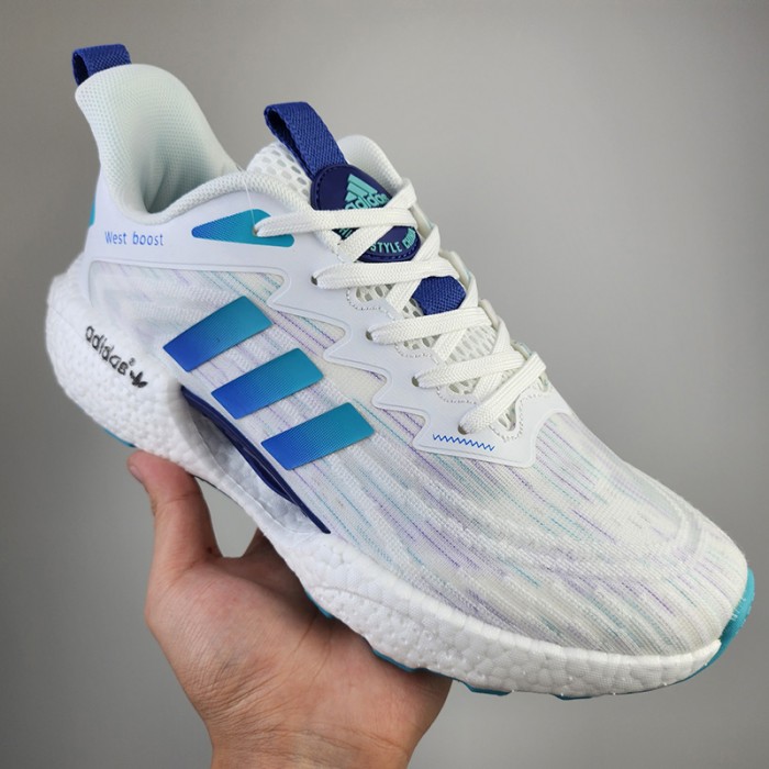 Ultra Light Boost Running Shoes-White/Blue-8132472