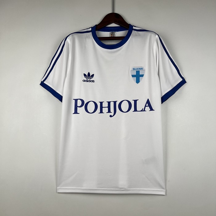 Retro 1982 Finland Home White Jersey Kit short sleeve-2403742