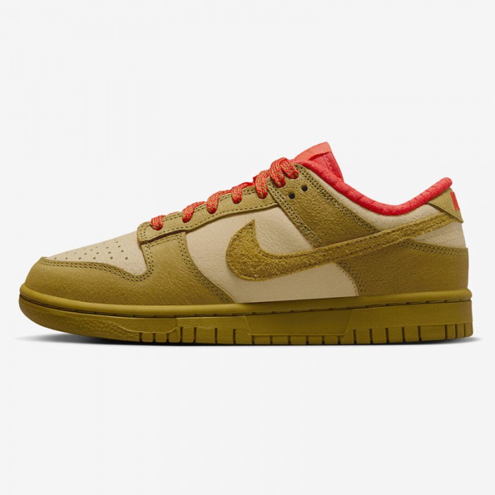 SB Dunk Low Running Shoes-Khaki/Red-1624235