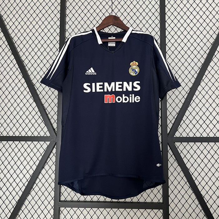 Retro 04/05 Real Madrid Away Navy Blue Jersey Kit short sleeve-1519423