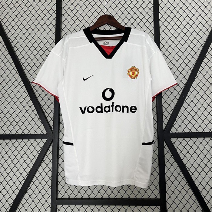 Retro 02/03 Manchester United M-U Away White Jersey Kit short sleeve-8564039