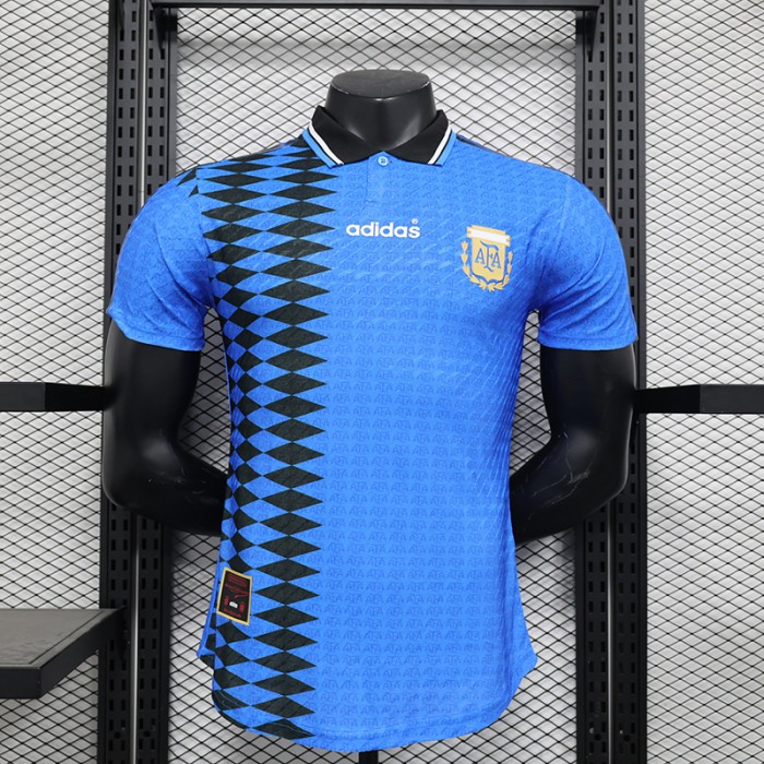 Retro 1994 Argentina Away Blue Jersey Kit short sleeve (Player Version)-9952644