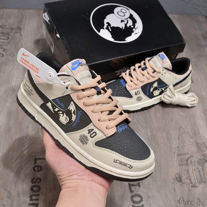 SB Dunk Low Running Shoes-White/Black-6470654