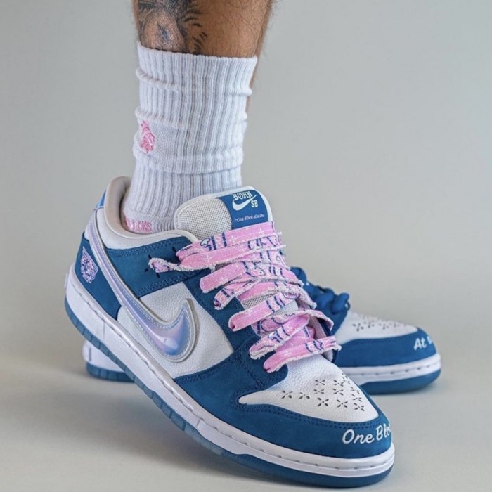 Born x Raised x SB Dunk Low Running Shoes-Blue/White-8032761