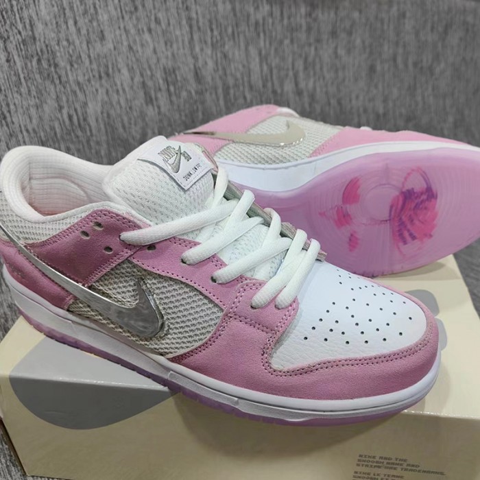 April Skateboards x SB Dunk Low Running Shoes-Pink/White-971354