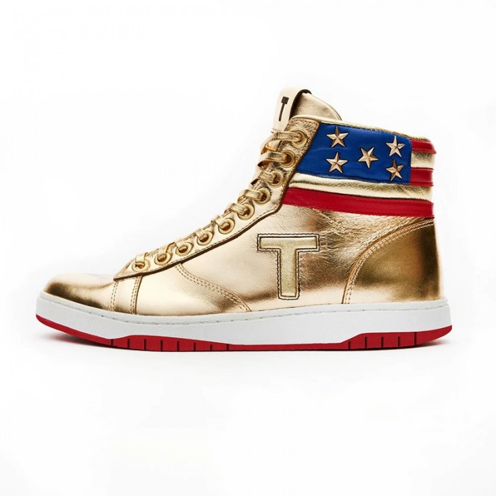 Trump Never Surrender High Top Sneakers Running Shoes-Gold-4264789