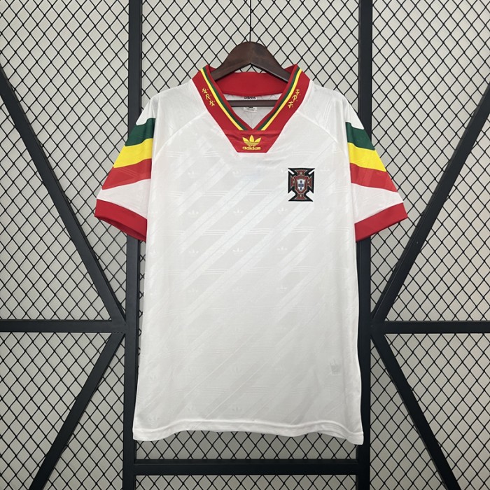 Retro 92/94 Portugal Away White Jersey Kit short sleeve-2001289