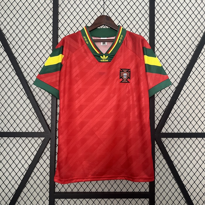 Retro 92/94 Portugal Home Red Jersey Kit short sleeve-335982