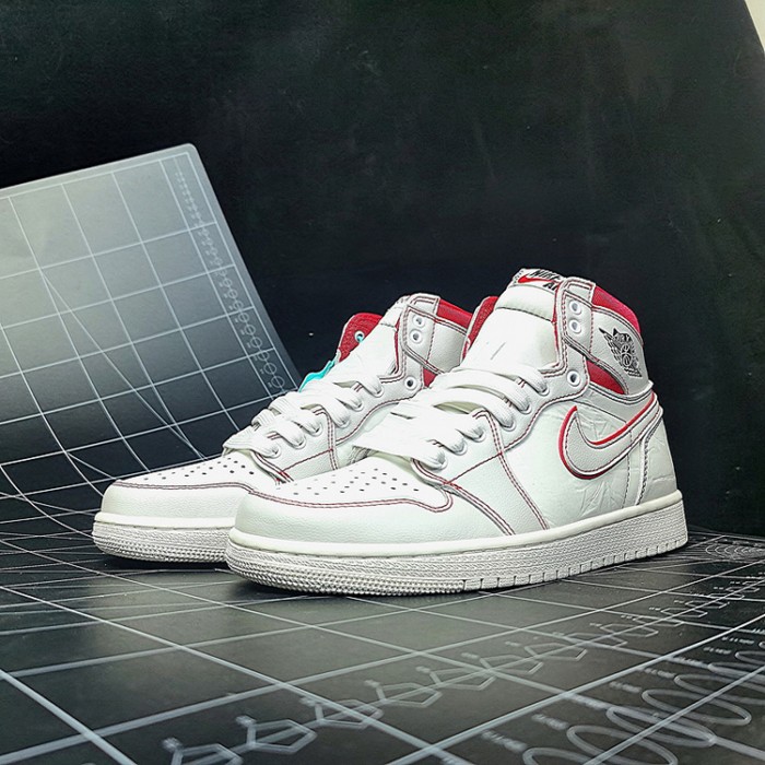Air​ Jordan 1 ​High AJ1 Running Shoes-White/Red-1983018