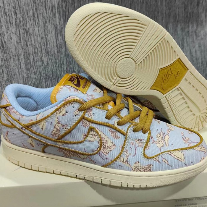 SB Dunk Low Premium“Pastoral Print”Running Shoes-Brown/White-4748178