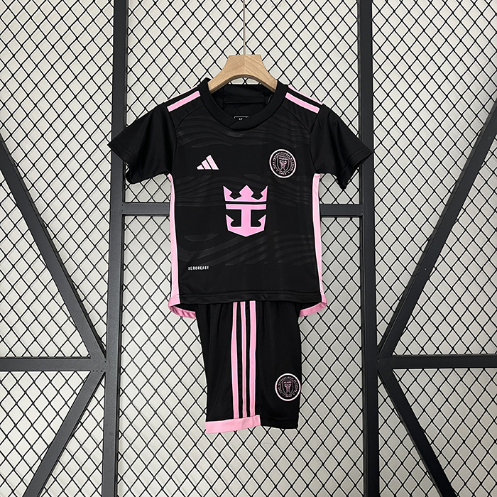 24/25 Kids Miami Away Black Kids Jersey Kit short Sleeve (Shirt + Short)-9835841