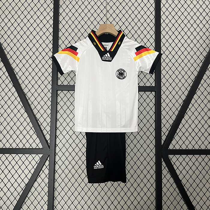 Retro Kids 1992 Germany Home Kids White Jersey Kit short Sleeve (Shirt + Short)-1120027