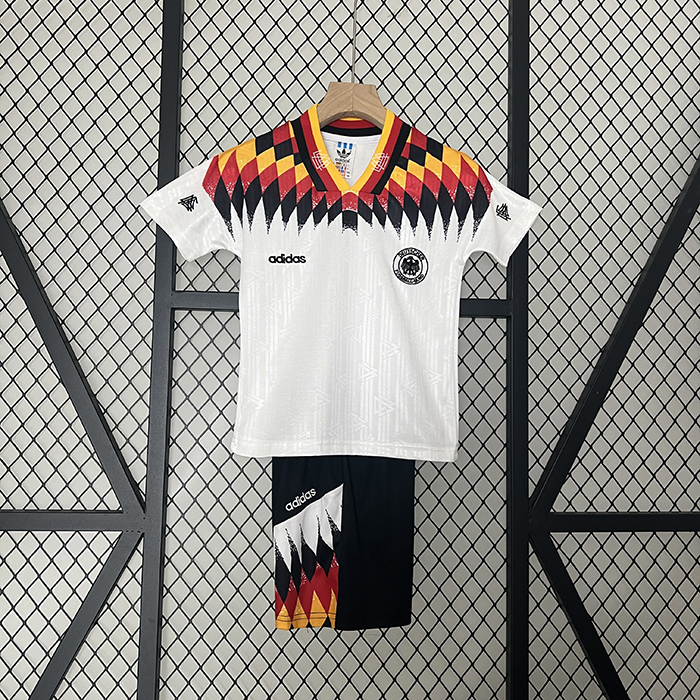 Retro Kids 1994 Germany Home Kids White Jersey Kit short Sleeve (Shirt + Short)-637729