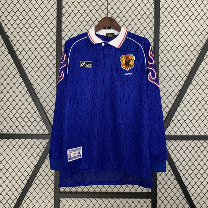 Retro 1998 Japan Home Blue Jersey Kit Long Sleeve-2374545