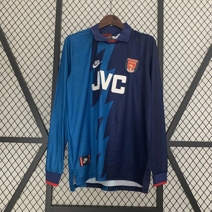 Retro 95/96 Arsenal Away Blue Jersey Kit Long Sleeve-5858225
