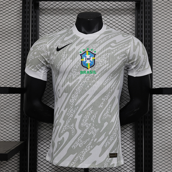 2024 Brazil White Gray Jersey Kit short sleeve (Player Version)-8484521