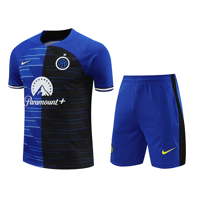 24/25 Inter Milan Training Blue Black Jersey Kit short Sleeve (Shirt + Short)-3281656