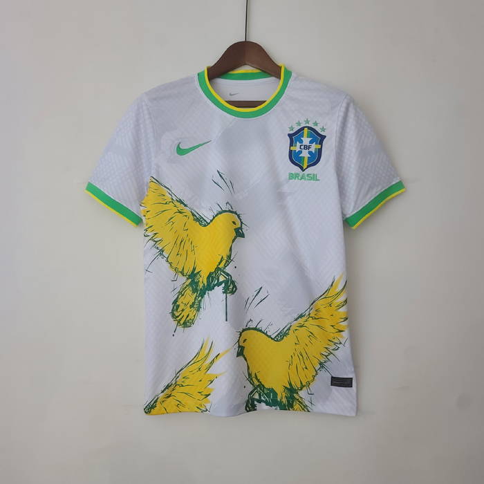 2022 Brazil Special Edition White Yellow Jersey Kit short sleeve-2283119