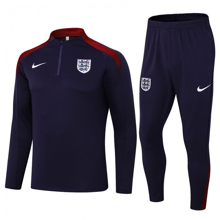 2024 England Wine Red Edition Classic Jacket Training Suit (Top+Pant)-2022291