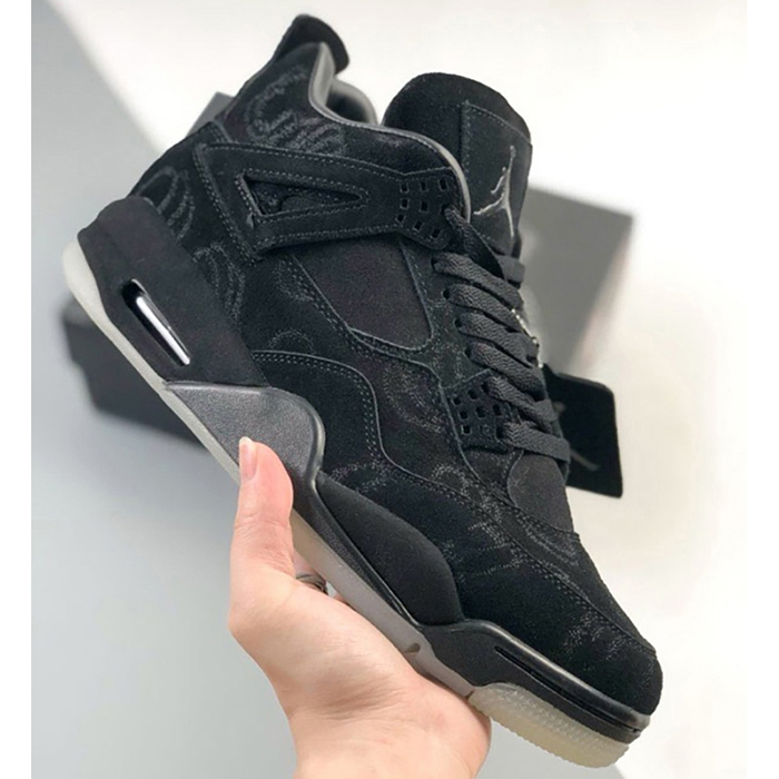 Air Jordan 4 Retro x Kaws Black High Running Shoes-All Black-1452048