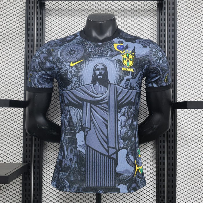 2024 Brazil Special Edition Gray Black Jersey Version Short Sleeve (Player Version)-540424
