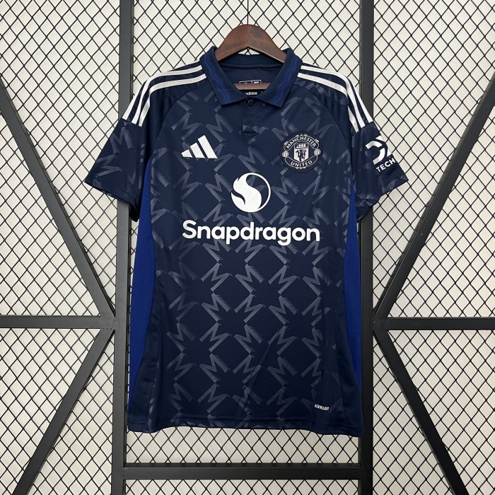 24/25 Manchester United M-U Away Navy Blue Jersey Version Short Sleeve-6491617