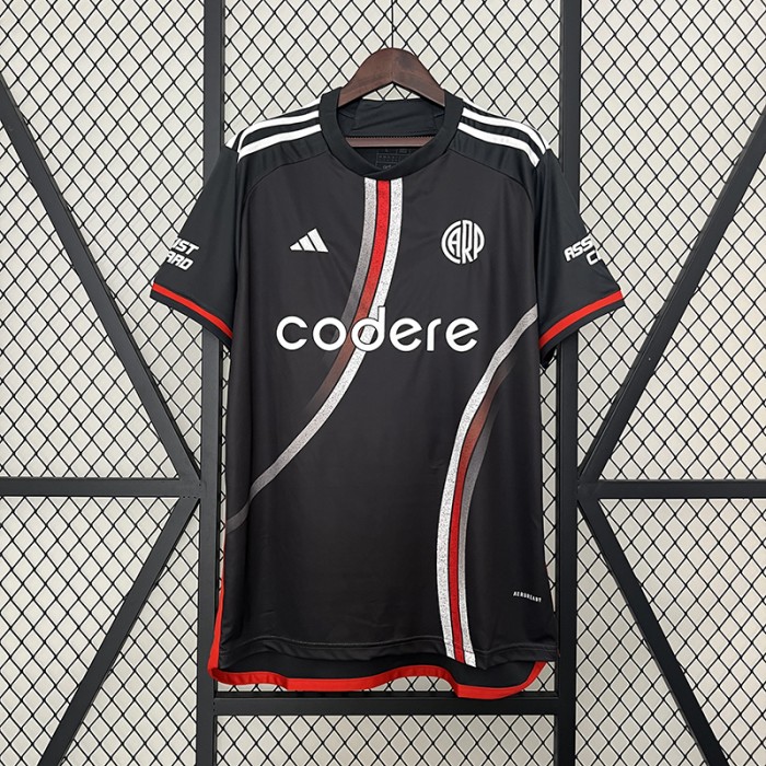 24/25 River Plate Third Away Black Jersey Kit short sleeve-4940659