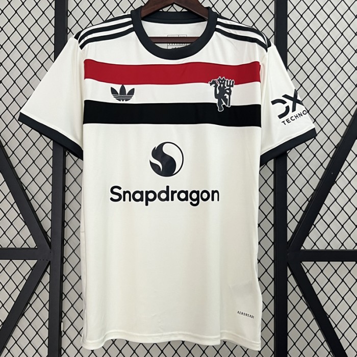 24/25 Manchester United M-U Third Away White Jersey Version Short Sleeve-5187679
