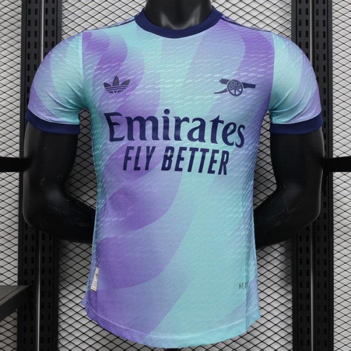 24/25 Arsenal Third Away Blue Purpel Jersey Kit Short Sleeve (Player Version)-2075804