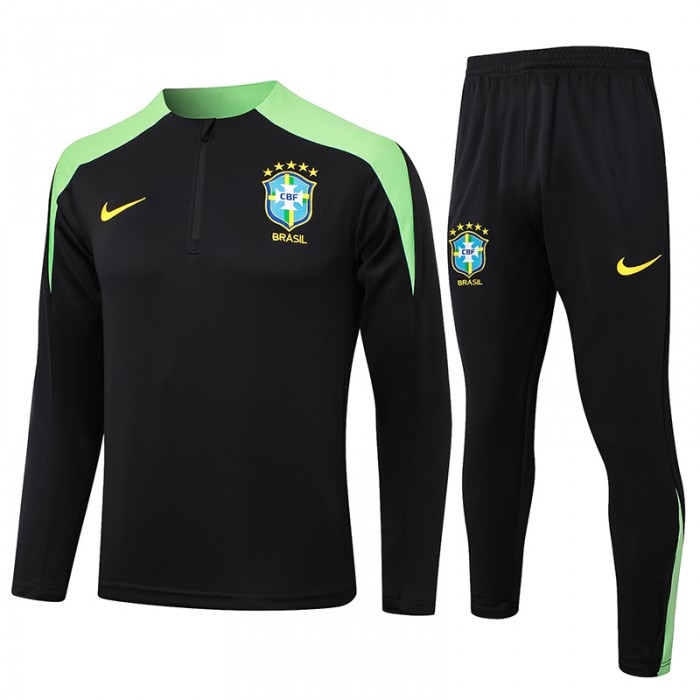 2024 Brazil Black Edition Classic Jacket Training Suit (Top+Pant)-9613658