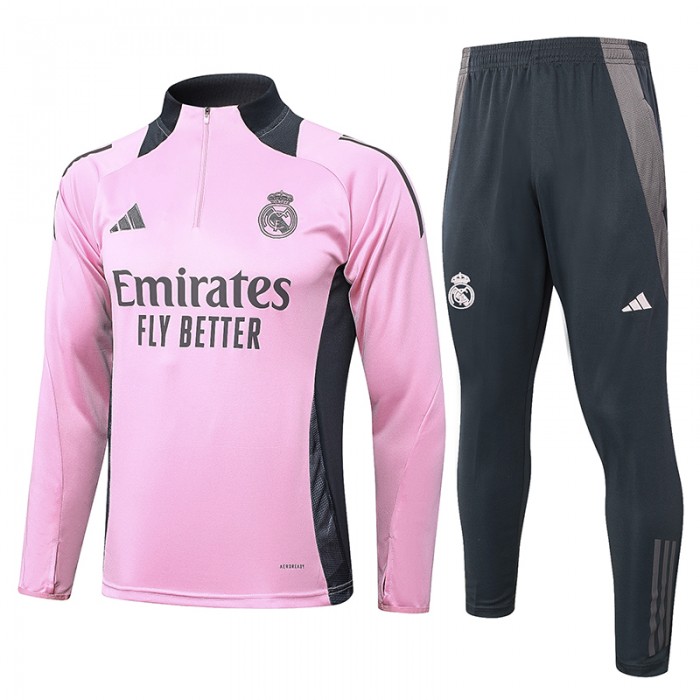 24/25 Real Madrid Pink Gray Edition Classic Jacket Training Suit (Top+Pant)-8785270