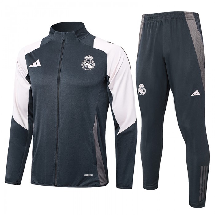 24/25 Real Madrid Gray Khkai Edition Classic Jacket Training Suit (Top+Pant)-8894615