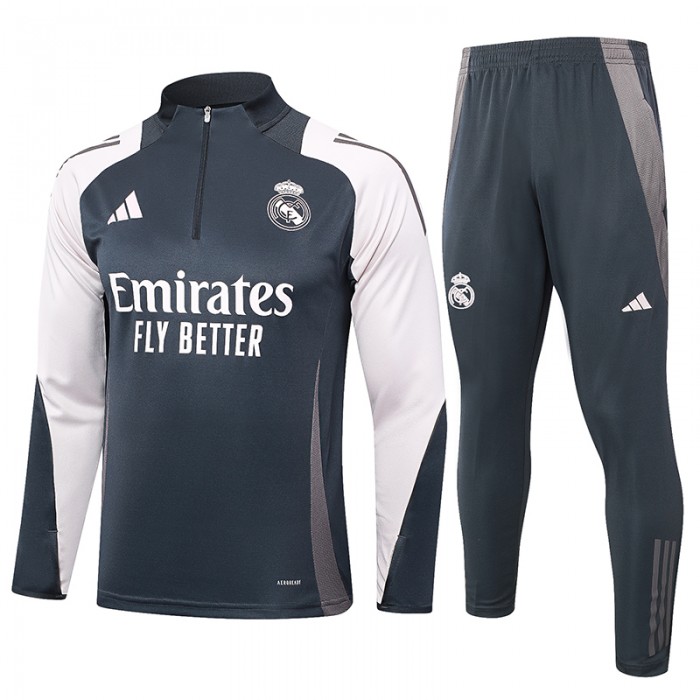 24/25 Real Madrid Gray Edition Classic Jacket Training Suit (Top+Pant)-7914159