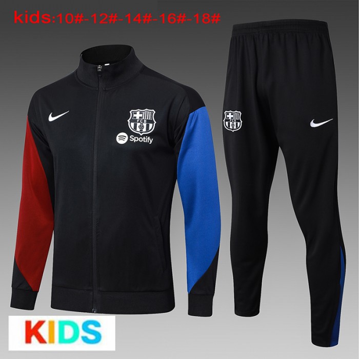24/25 Kids Barcelona Black Edition Classic Jacket Training Suit (Top+Pant)-877109