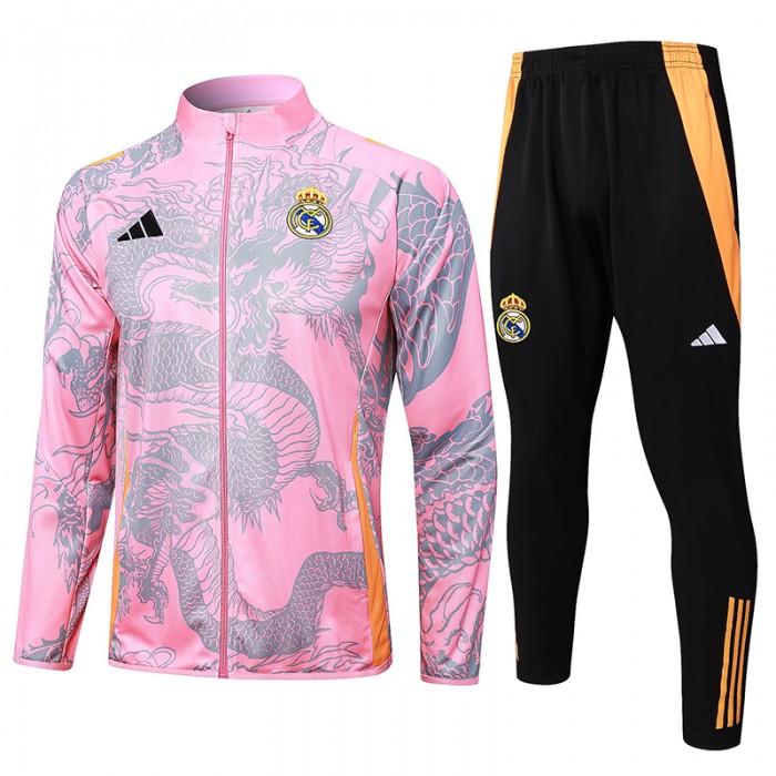 24/25 Real Madrid Pink Gray Edition Classic Jacket Training Suit (Top+Pant)-8553790