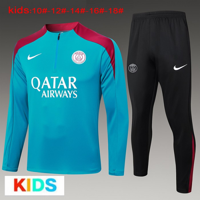 24/25 Kids Paris Saint-Germain PSG Blue Edition Classic Jacket Training Suit (Top+Pant)-4492983