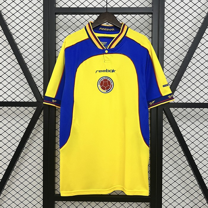 Retro 01/02 Colombia Home Yellow Blue Jersey Kit Short Sleeve-1505707