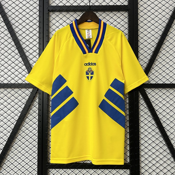 Retro 1994 Sweden Home Yellow Blue Jersey Kit short sleeve-5448144