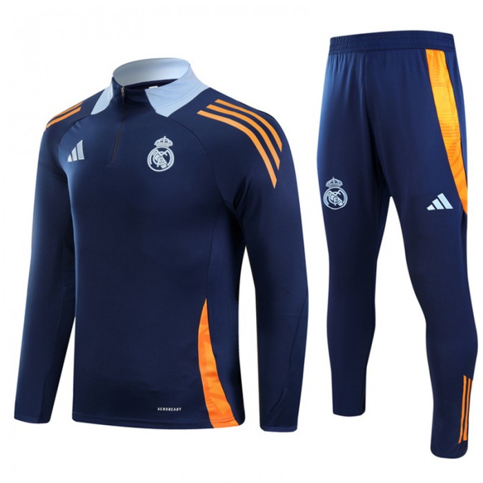24/25 Real Madrid Navy Blue Edition Classic Jacket Training Suit (Top+Pant)-406925