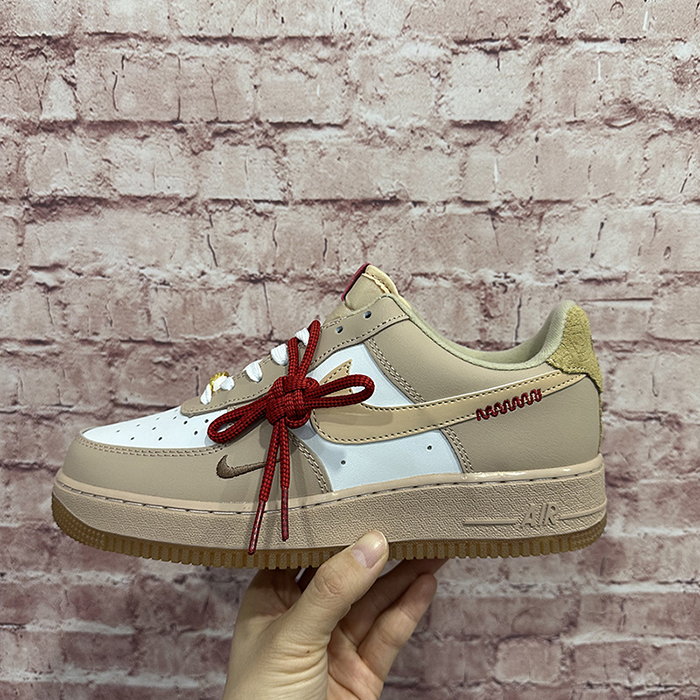 Air Force 1 Low AF1 Running Shoes-Brown/White-1332197