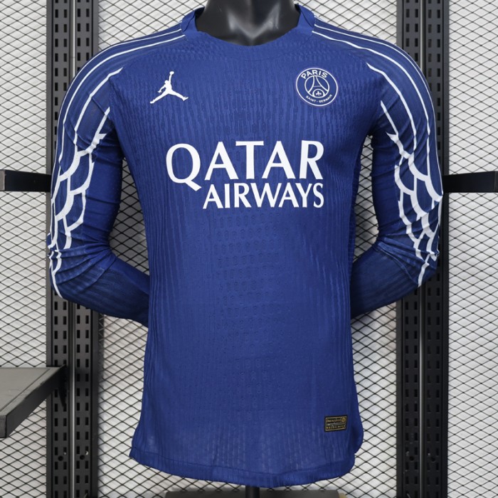 24/25 Paris Saint-Germain PSG Fourth Away Blue Jersey Version Long Sleeve (Player Version)-8905731