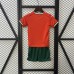 2025 kids Portugal Home Red Kids Jersey Kit Short Sleeve (Shirt + Short)-1588047