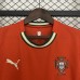 2025 Portugal Home Red Women Jersey Kit Short Sleeve-4357251