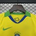 2025 Kids Brazil Home Yellow Kids Jersey Kit Short Sleeve (Shirt + Short)-8866712